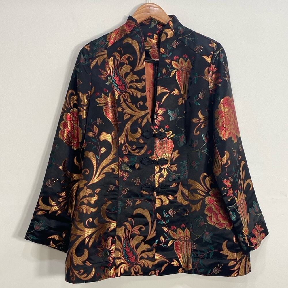 Soft Surroundings Art to Wear Coat Asian Inspired Medium